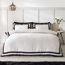 Catherine Lansfield So Soft Mono Panel Duvet Cover Set | Cream | Cream/Black