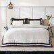 image 1 of Catherine Lansfield So Soft Mono Panel Duvet Cover Set | Cream | Cream/Black