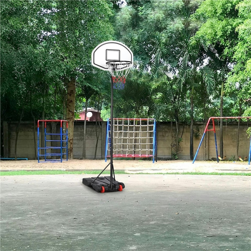 image 1 of Yaheetech 1.9-2.5M Height-Adjustable Basketball Hoop System Black