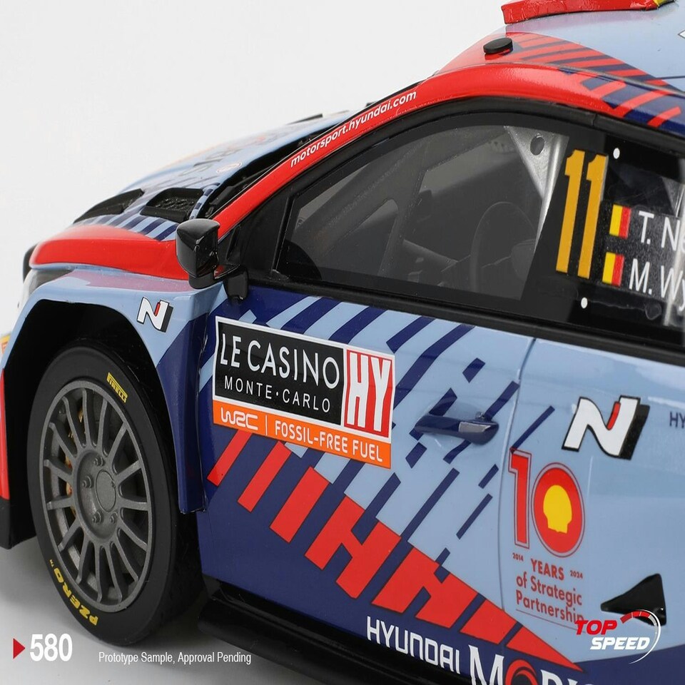 image 1 of Hyundai i20 N Rally1 Hybrid No.11 2024 Rally Monte Carlo Winner 1:18 Scale TS0580