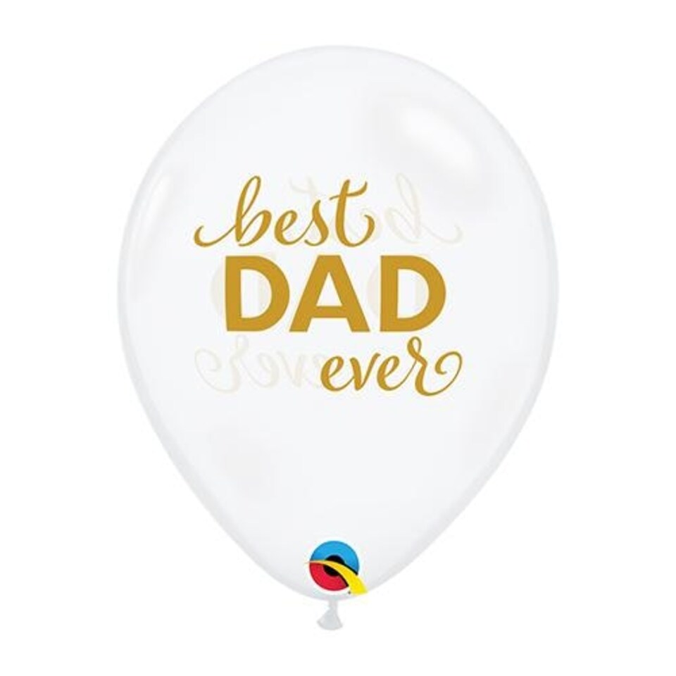 image 1 of Simply Best Dad Ever Latex Helium Qualatex Balloon 28cm / 11 in White