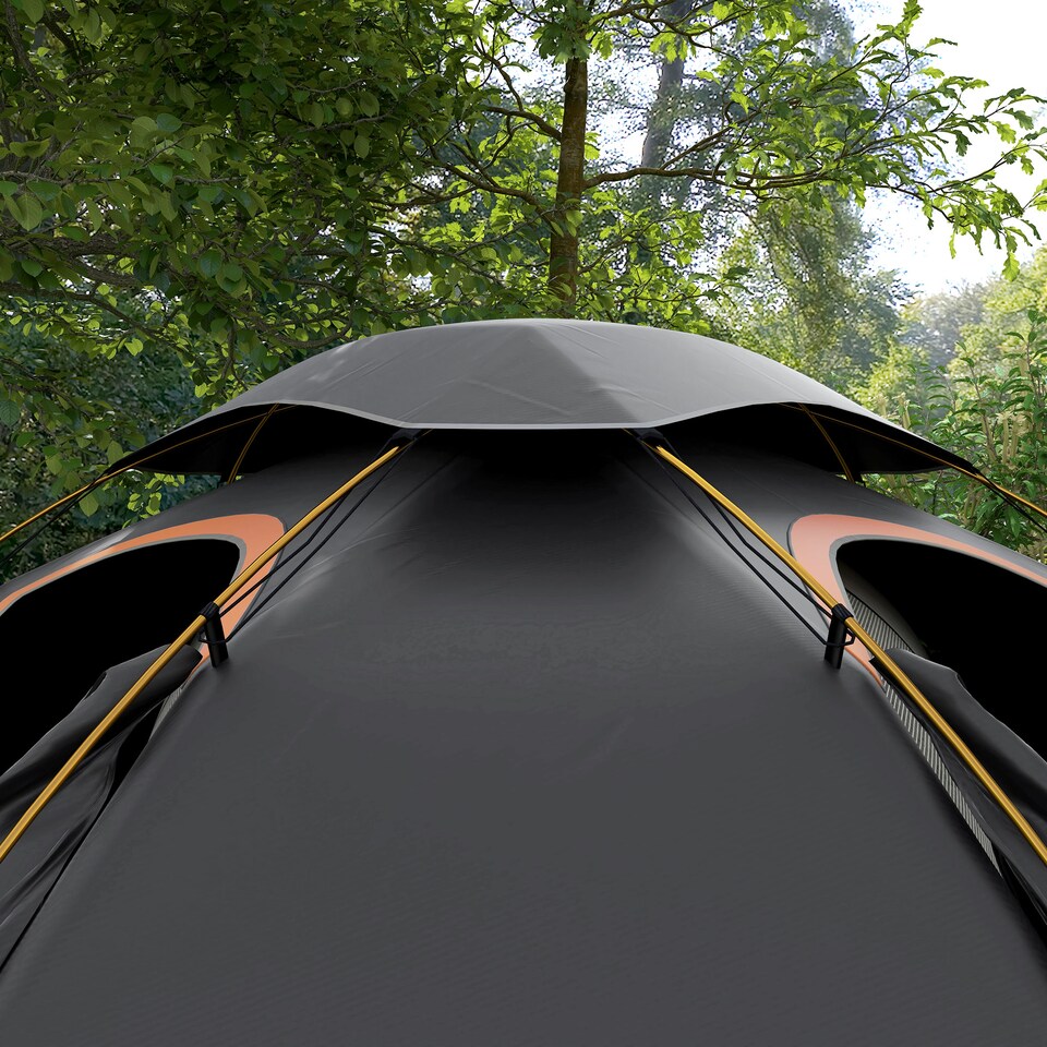 image 1 of Outsunny Camping Tent Dome Tent with Removable Rainfly for 1-2 Man, Grey