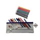 image 1 of Stationery Filled Purple Zip 13x5" Pencil Case with Colouring Pencils