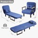 image 6 of 4 in 1 Folding Single Sofa Bed Convertible Lounge Sleeper Chair with Adjustable Backrest and Large Cushion Blue