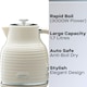 image 4 of Daewoo Sienna 1.7L Rapid-Boil Jug & 4-Slice Matching Kettle & Toaster Set Cream