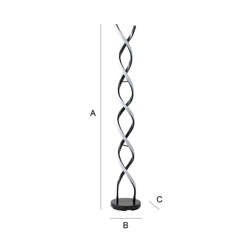 image 1 of ValueLights Infinity Black Double Twist Integrated LED Floor Lamp Black