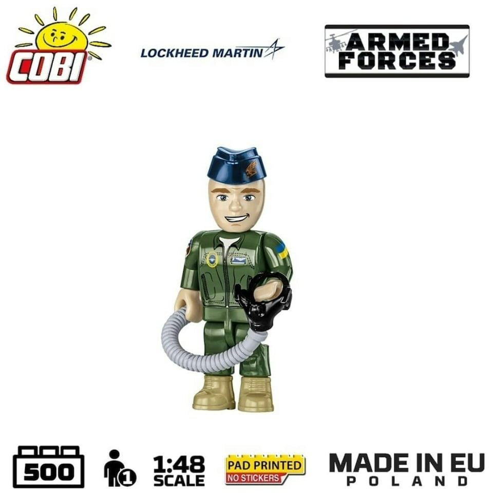 image 1 of F-16 AM Fighting Falcon plane brick model - COBI 5893 - 500 bricks