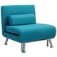 image 6 of HOMCOM Single Folding 5 Position Convertible Sleeper Chair Bed Blue Blue