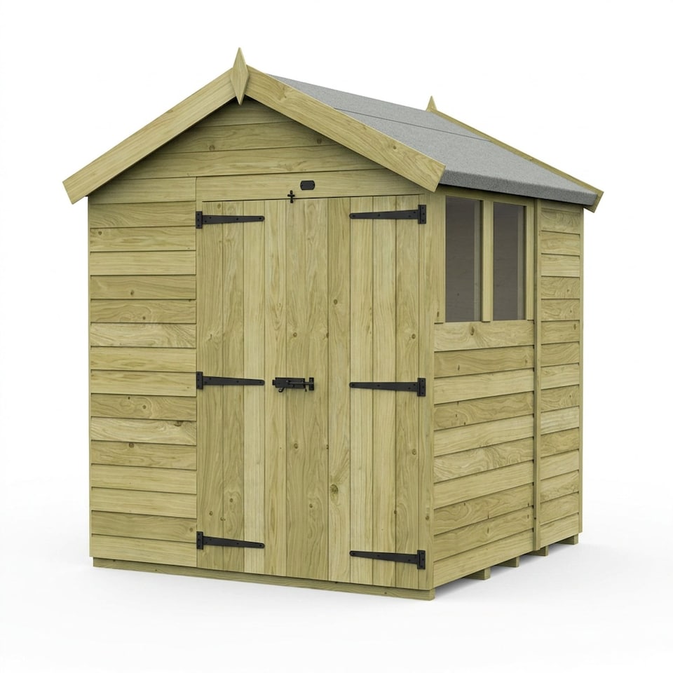 image 1 of 7 x 7 Apex Shed (Double Door, With Windows)