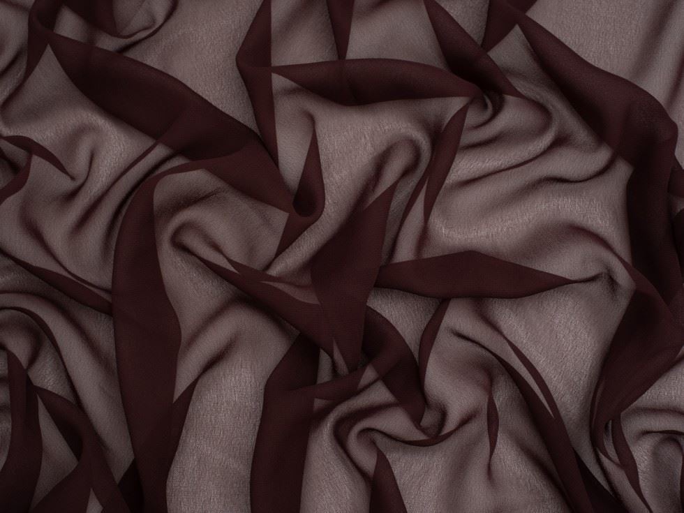 Minerva Core Range Brown Light Sheer Chiffon Fabric for Dressmaking, 110cm / 43" Wide - per metre