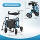 image 2 of COSTWAY Rollator Walker Foldable Rolling Walker-Navy