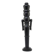 Hill Interiors Wooden Nutcracker Ornament - Black - 50cm x 10cm x 12cm