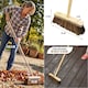 image 7 of Garden Broom Outdoor with Wooden Handle Natural Stiff Bassine Hard Bristle Sweeping Brush