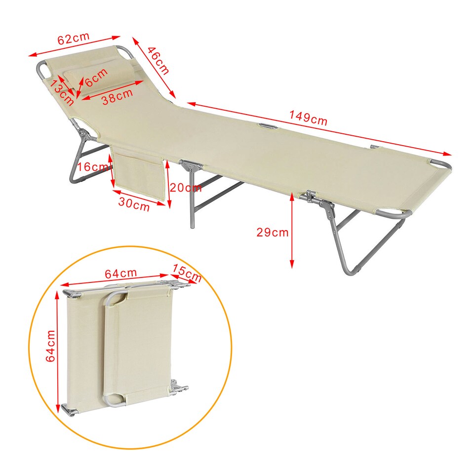 image 1 of SoBuy OGS35-MI,Sun Lounger Reclining Folding Chair For Outdoor Garden
