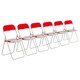 image 1 of Harbour Housewares Coloured Padded Folding Chairs - Red - Pack of 6 | Red | Red