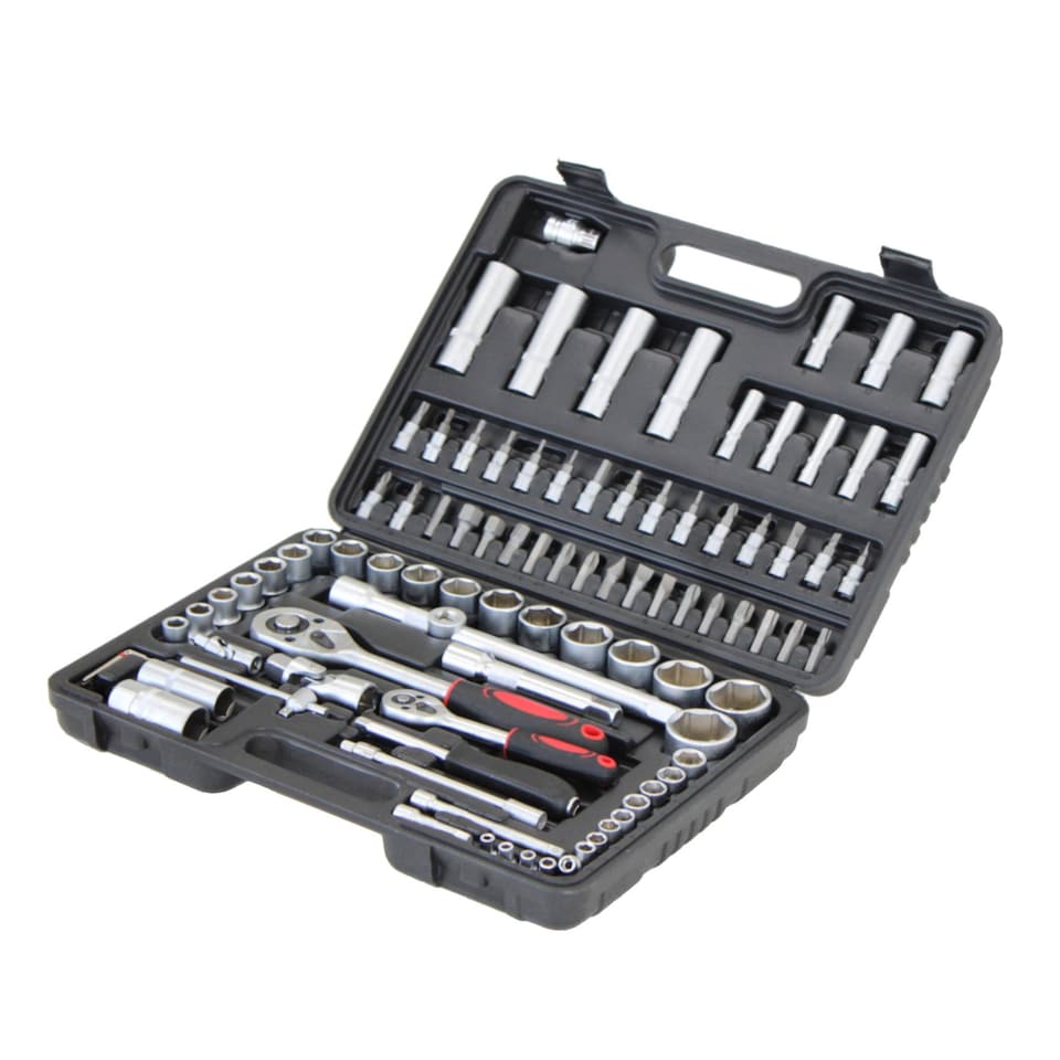image 1 of 94pc Socket Ratchet Screwdriver Bit Set with Case