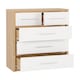 image 2 of Seville 3+2 Drawer Chest - L39.5 x W85 x H110.5 cm - White High Gloss/Light Oak Effect Veneer