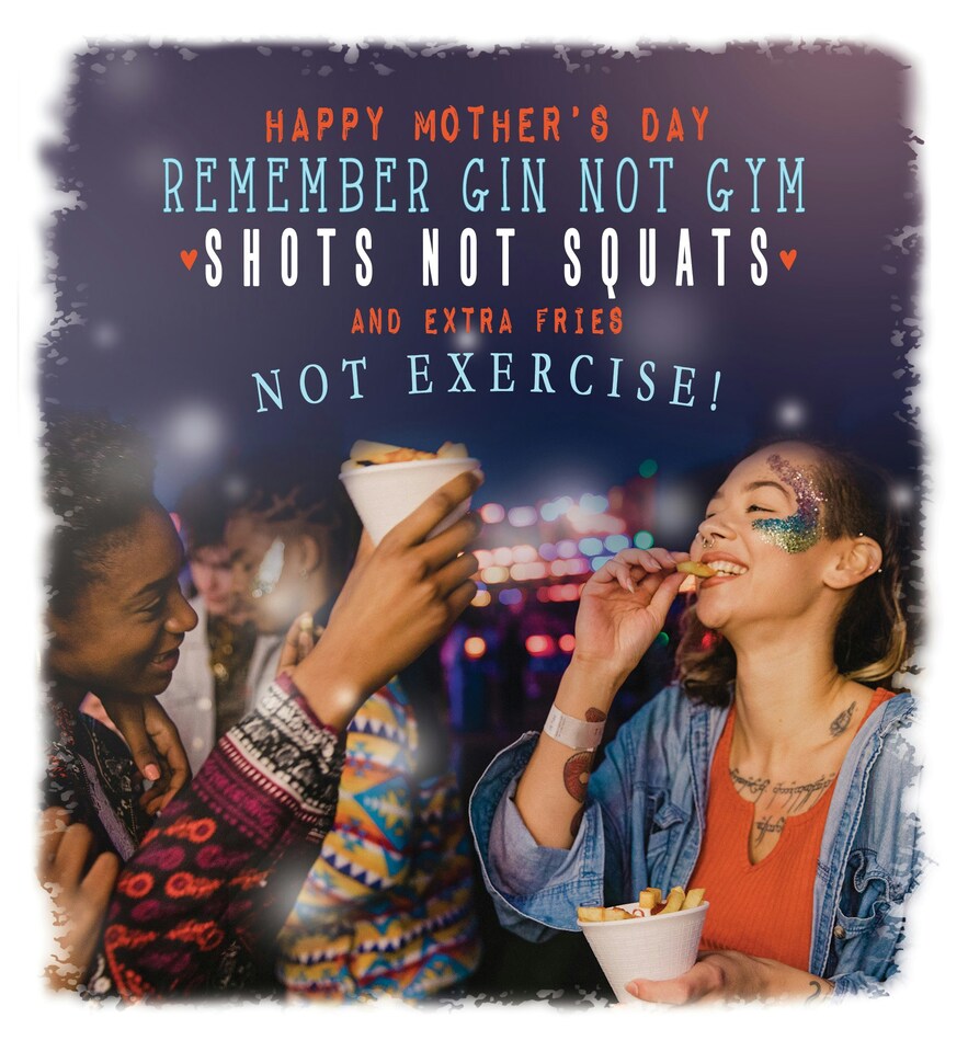 image 1 of Quitting Hollywood Remember Gin Not Gym! - Happy Mother's Day Card