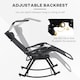 image 7 of Outsunny Garden Rocking Chair Folding Recliner Outdoor Adjustable Sun Lounger Rocker Zero-Gravity Seat with Headrest Side Holder Patio Deck - Black