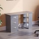image 2 of Vida Designs Mason 3 Drawer 3 Shelf Computer Desk Home Office Workstation, Grey