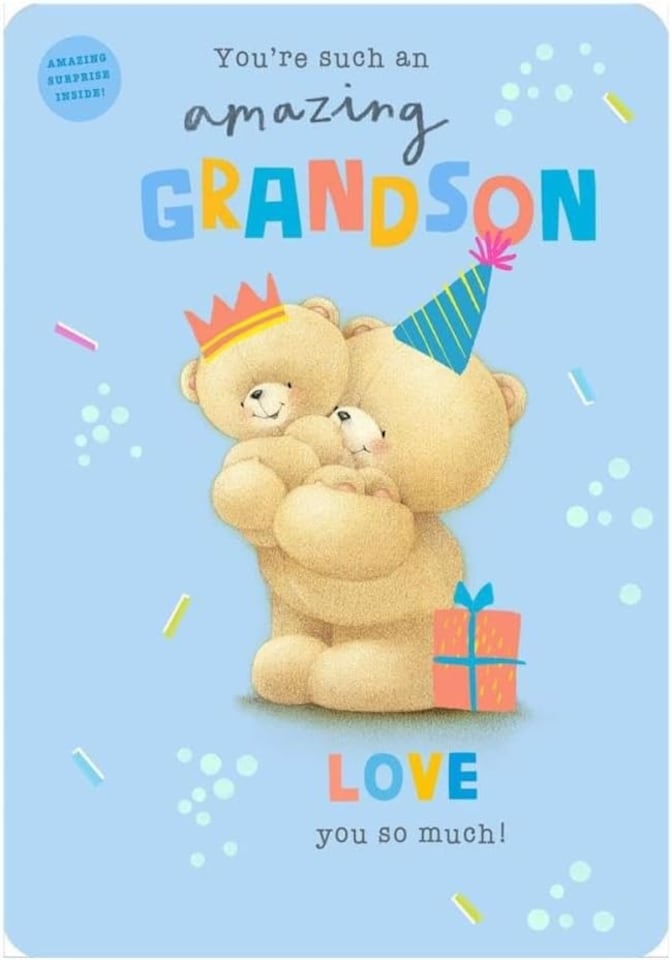 image 1 of Amazing Grandson Forever Friends Birthday Card