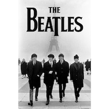 The Beatles Eiffel Tower Poster - Black/White - One Size