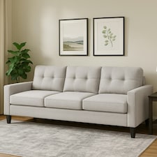 Portofino 3 Seater Corner Sofa, Chaise Lounge Furniture with Reversible Ottoman Footstool or Chaise Cream | Sandy Grey