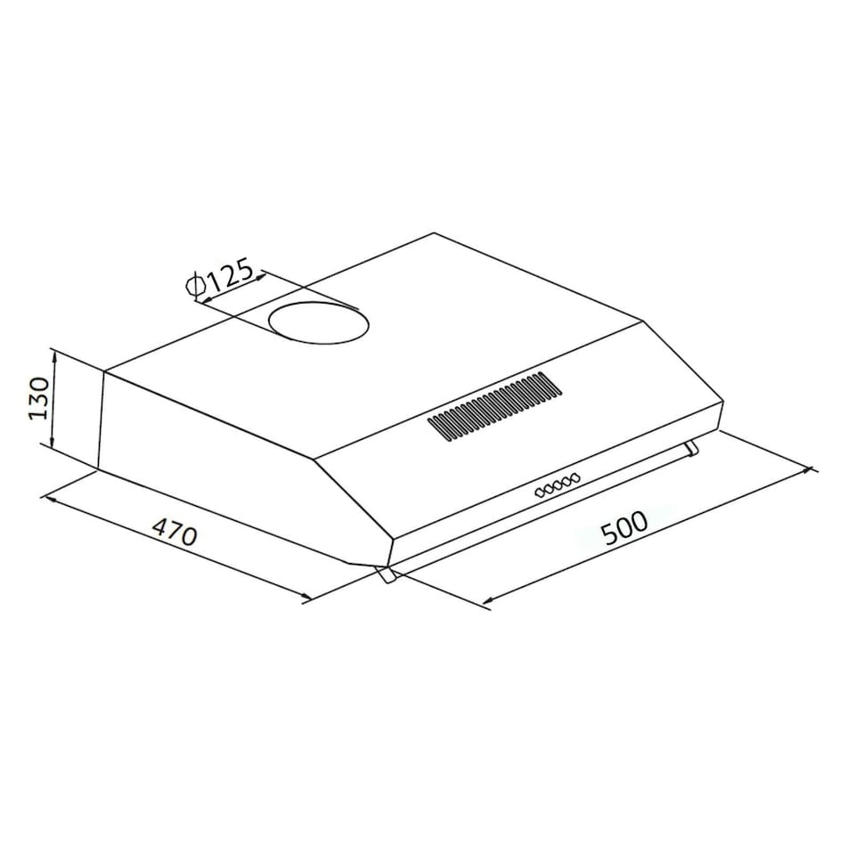 image 1 of SIA STH50BL 50cm Black Slimline Visor Cooker Hood Kitchen Extractor Fan