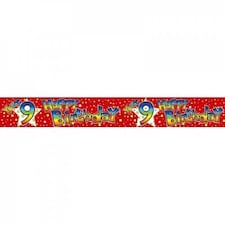 Expression Factory 9th Birthday Banner - Red/Multicoloured - One Size