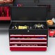 image 4 of HOMCOM 6 Drawer Tool Chest, Lockable Metal Tool Box with Top Case, Ball Bearing Runners, Portable Toolbox, 600mm x 260mm x 340mm, Red | Red