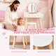 image 9 of AIYAPLAY Kids Vanity Table and Chair Set, 2 in 1 Children Dressing Table with 3-Colour LED Lights Mirror, Drawer, Storage Boxes, Girls Makeup Desk Set for 3+ Years, for Playroom, Bedroom, White