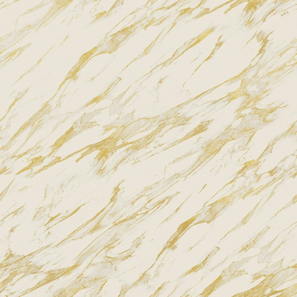 Sample of Modern Marble Wallpaper in Cream with Gold Effect Multi