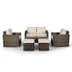 image 6 of Giardino Sydney 4 Seater Rattan Sofa Set with Coffee Table and 2 Stools | Brown | Brown