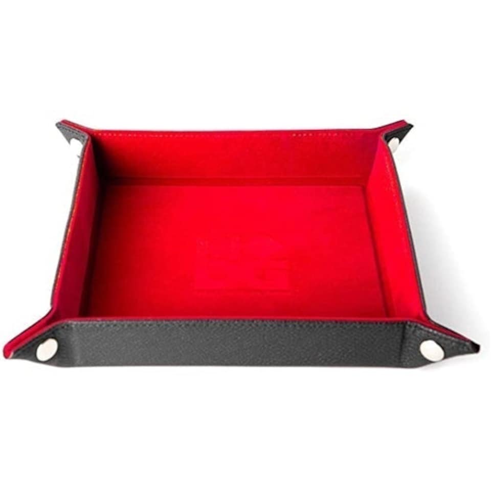 Fold Up Velvet Dice Tray: Red