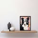 image 2 of Border Collie Dog Abstract Circles Pastels Home Decor Black Framed Wall Art Print A4