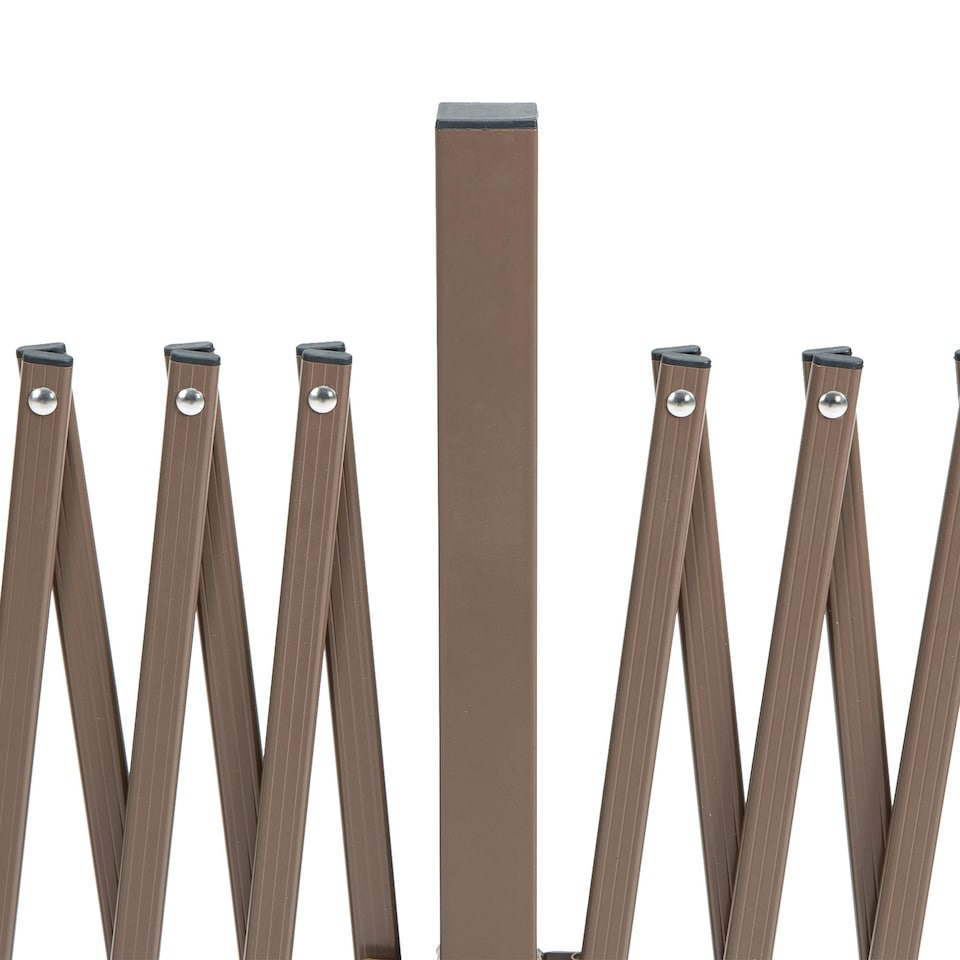 image 1 of Outsunny Aluminium Alloy Fence Foldable Garden Screen Panel, Dark Brown