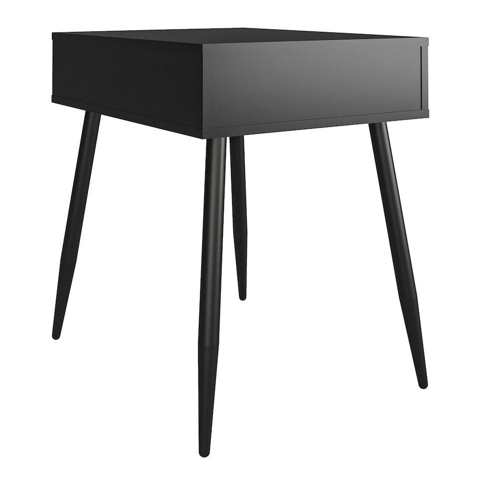 image 1 of Copley End Table with 1 Drawer in Black Oak | Black | Black