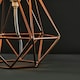 image 1 of ValueLights Pair of Small Copper Metal Basket Cage Table Lamps with a White Fabric Shade - Complete with 4w LED Golfball Bulbs 3000K Warm White White