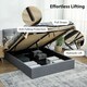 image 4 of HOMCOM Upholstered Ottoman Bed, 5ft King Storage Bed Frame, Grey | Grey | Grey