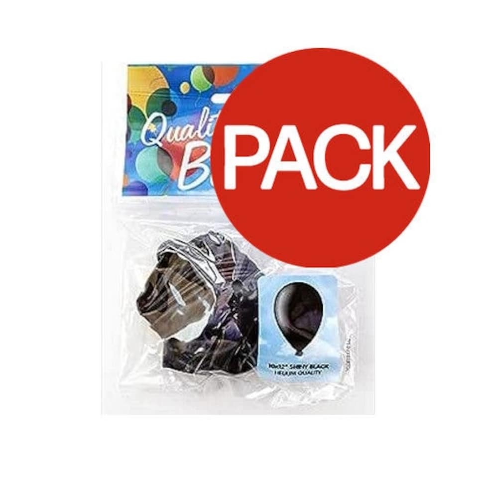 Fantasia Latex Shine Balloons (Pack of 10) - Black - One Size