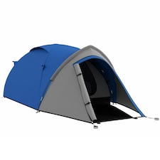 Outsunny Compact Camping Tent w/ Vestibule & Mesh Vents for Hiking Green