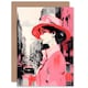 image 1 of London Vintage Woman Pink Fashion Wife Birthday Card
