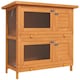 image 1 of PawHut 2-Tier Wooden Rabbit Hutch with Sliding Tray