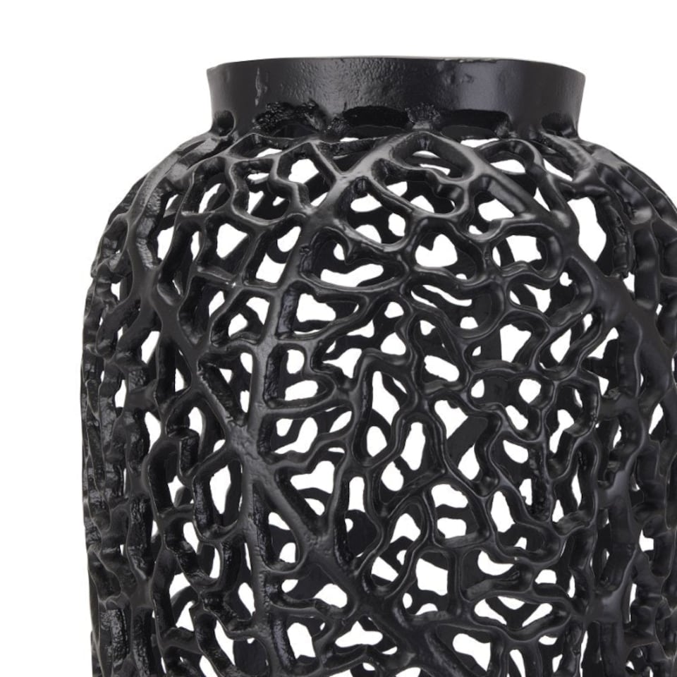 image 1 of Cast Lattice Vase - Aluminium - L27 x W27 x H68 cm - Black Black