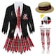 image 1 of Zombie Schoolgirl Costume With Stockings, Facepaint, Blood & Boater | Multi | M