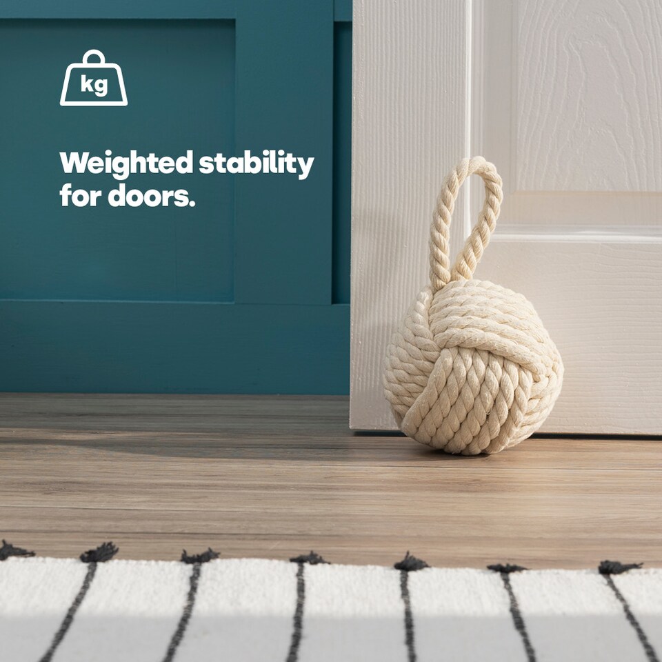 image 1 of Weighted Door Stopper Ropy Knot