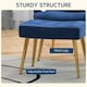 image 10 of HOMCOM Button Tufted Armchair with Footstool and Gold Legs Dark Blue