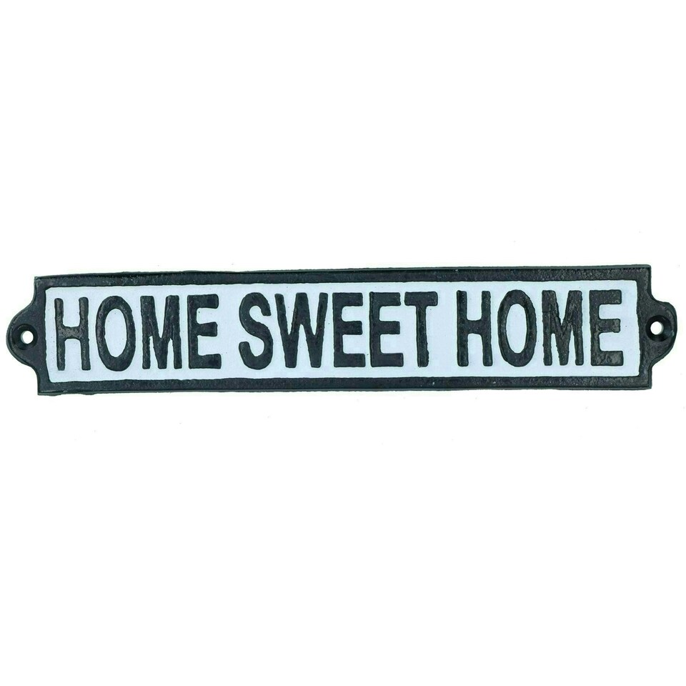 image 1 of Home Sweet Home Cast Iron Sign Plaque Door Wall House Gate Post Yard Hall