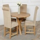 image 1 of Oregon Round Oak Dining Table with Washington Fabric Chairs Brown