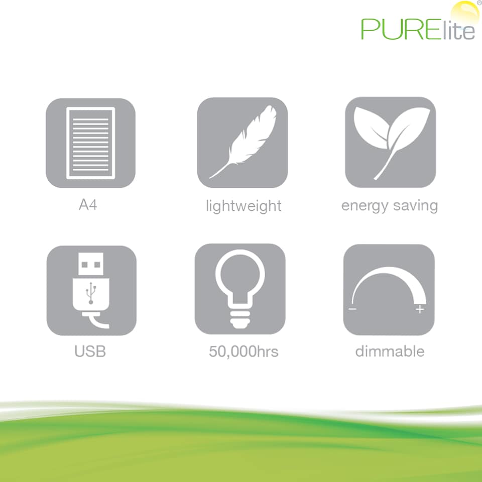 image 1 of PURElite LED Ultra-Thin Light Box - A4 Pad for Tracing & Crafts, 3 Brightness Settings, Mains & USB Operated